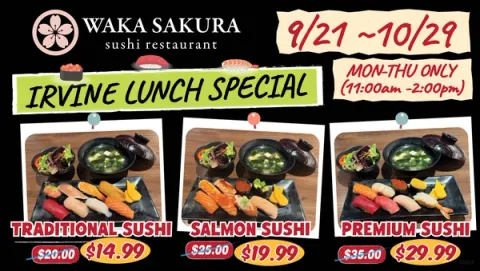 Lunch Specials at Waka Sakura Irvine Banner