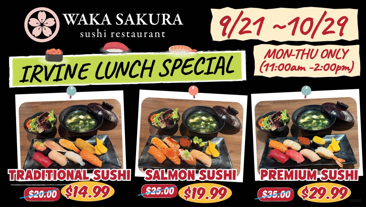 Lunch Specials at Waka Sakura Irvine Banner
