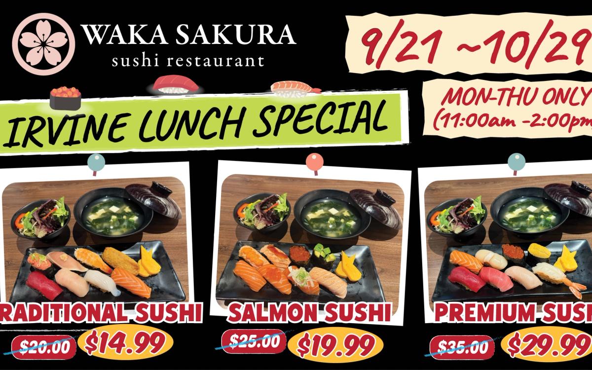 Lunch Specials at Waka Sakura Irvine Banner