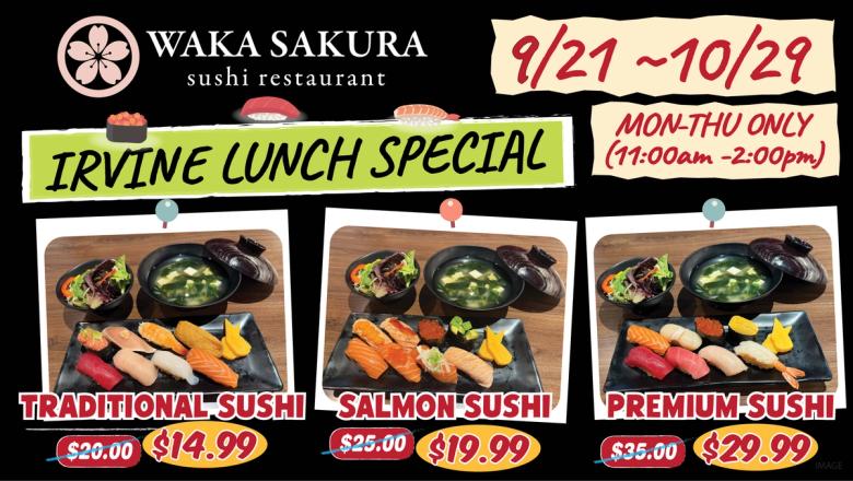 Lunch Special at Waka Sakura Irvine Banner
