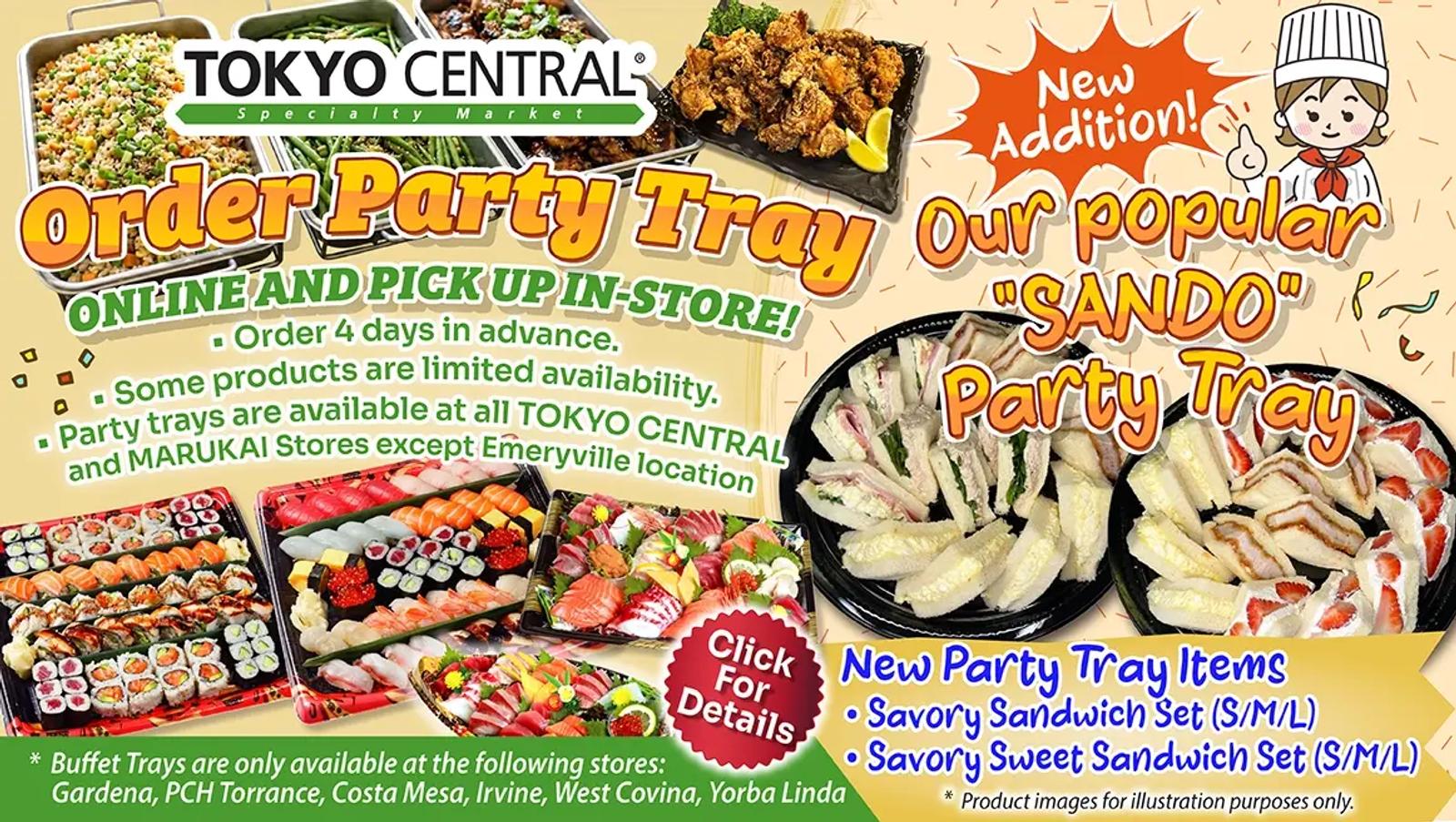Japanese party sandwich trays — order online for pickup