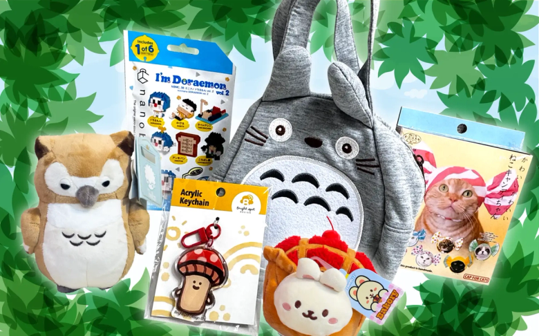 Japanese anime plush toys and keychains collection including Doraemon character merchandise