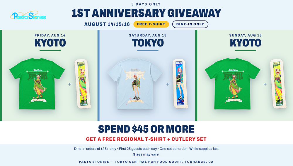Pasta Stories | 1st Anniversary Giveaway