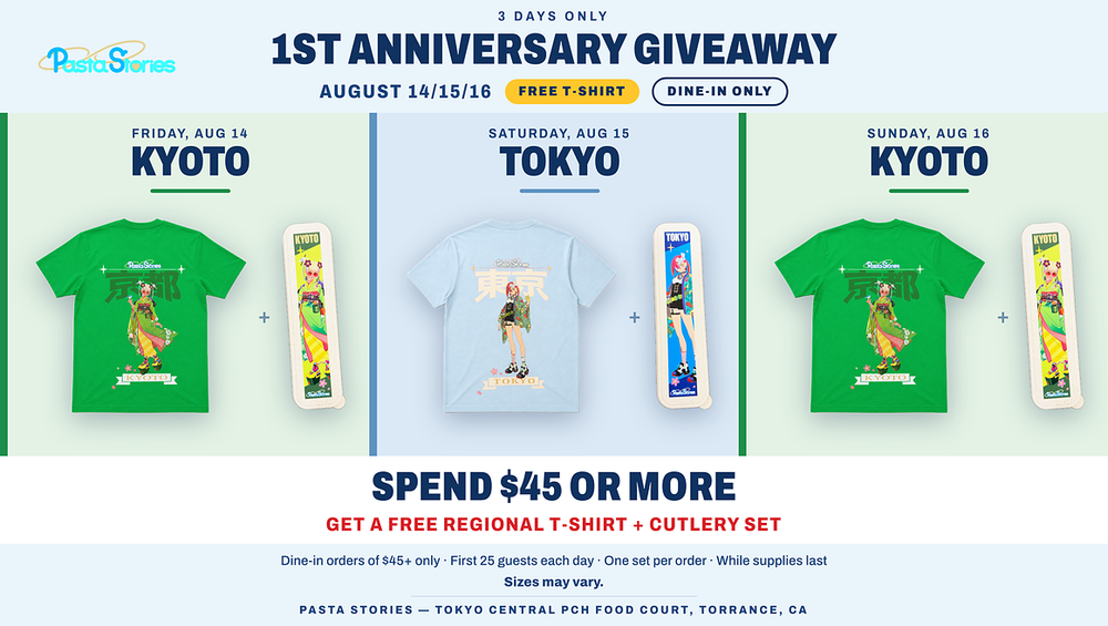 Pasta Stories | 1st Anniversary Giveaway
