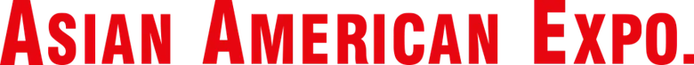 Asian American Expo red text logo on black background