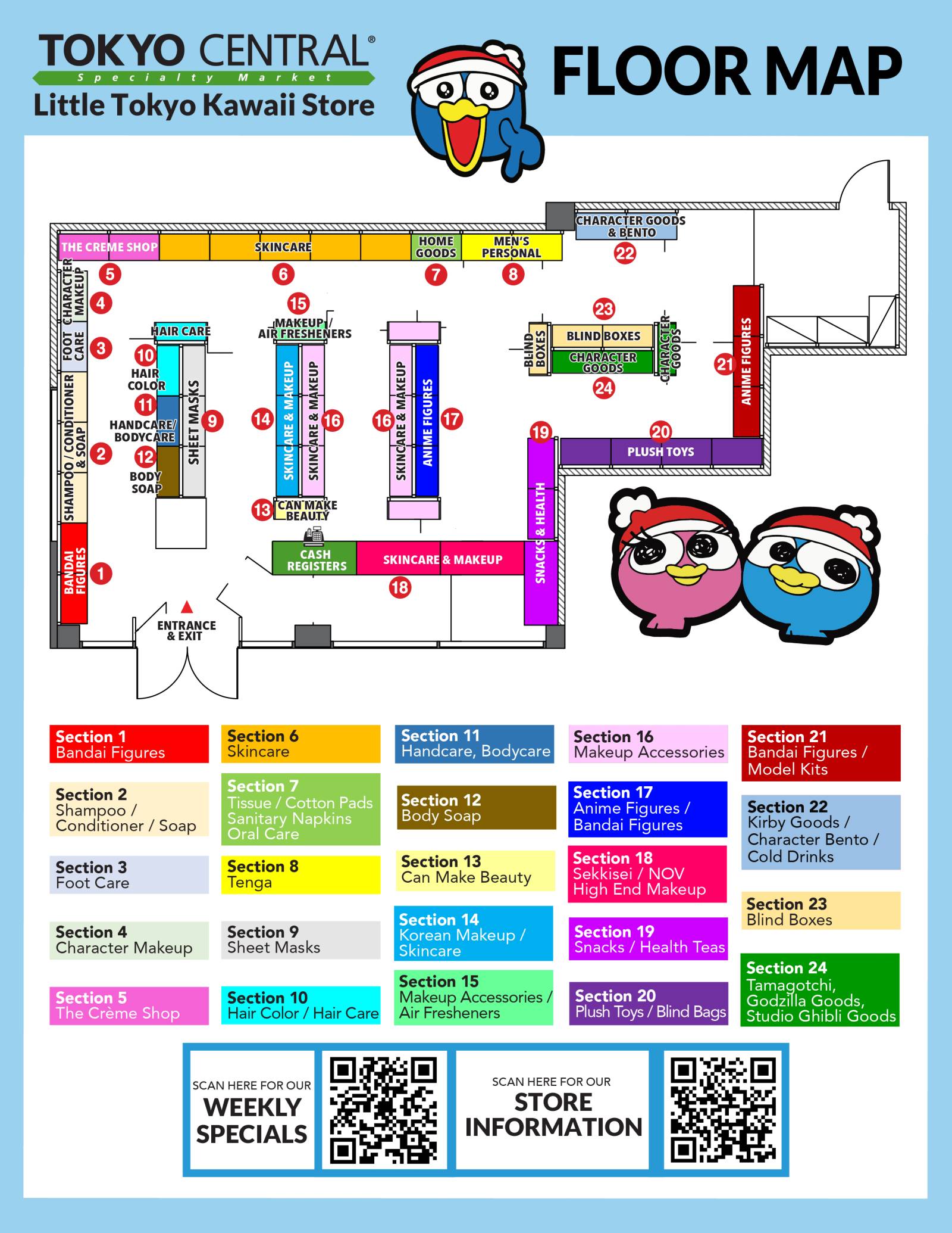 Little Tokyo Kawaii floor map — aisle guide