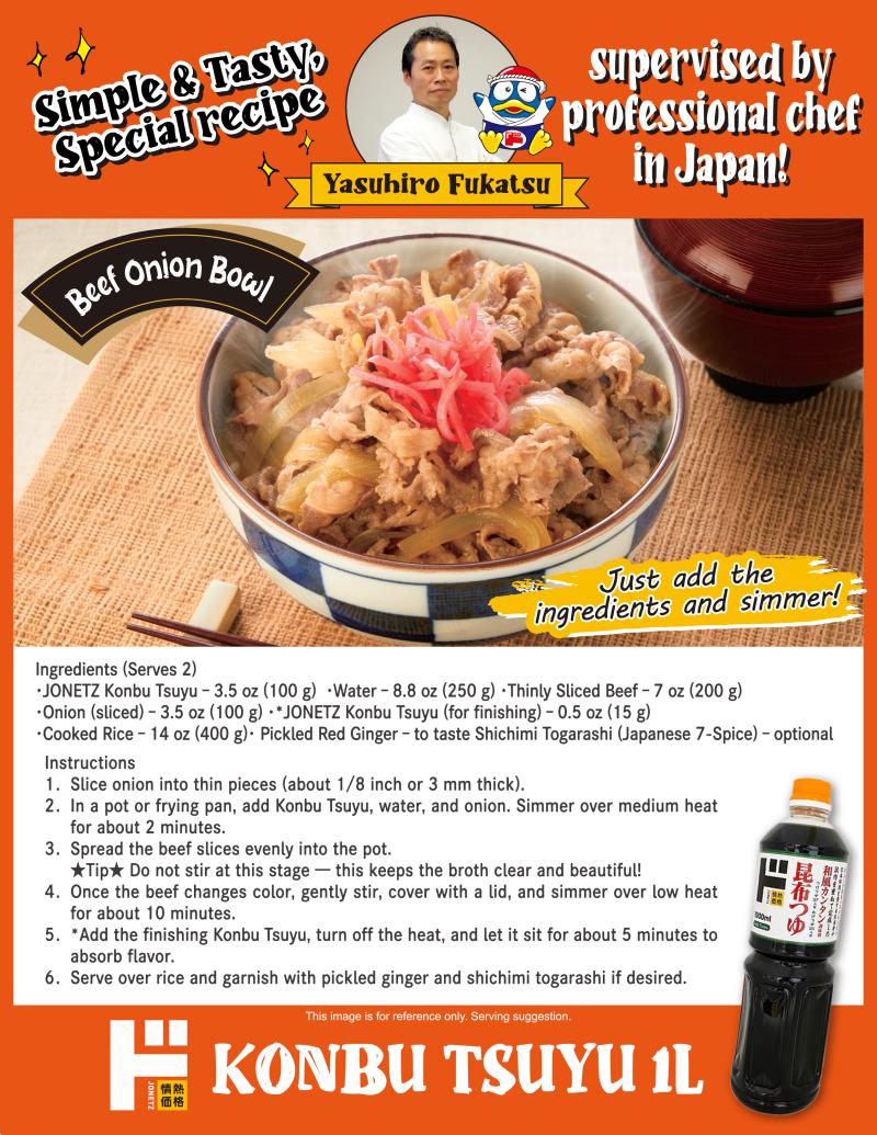Japanese-recommended arranged recipes using JONETZ Konbu Tsuyu